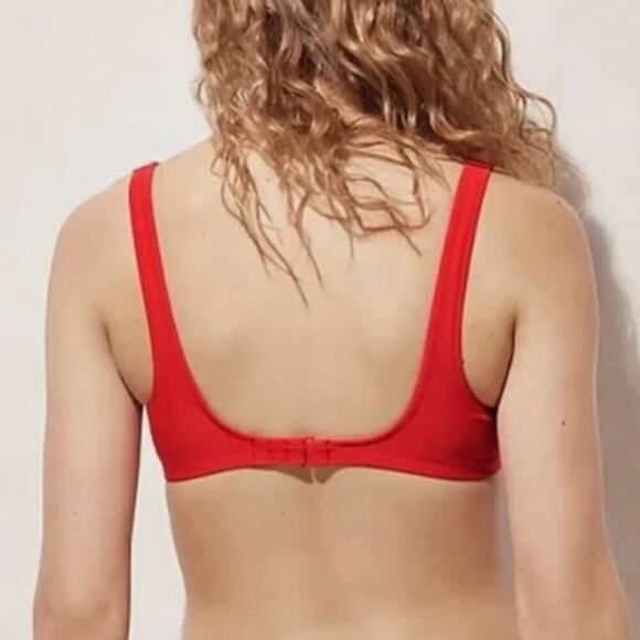 J. Crew Heritage Scoop Neck Bikini Top in Red Size 3X - Picture 2 of 9